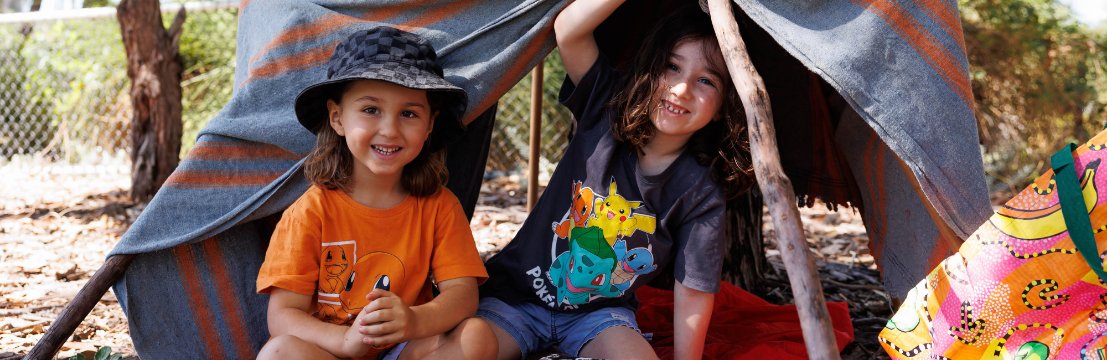 Images of children playing in Bina Parkland